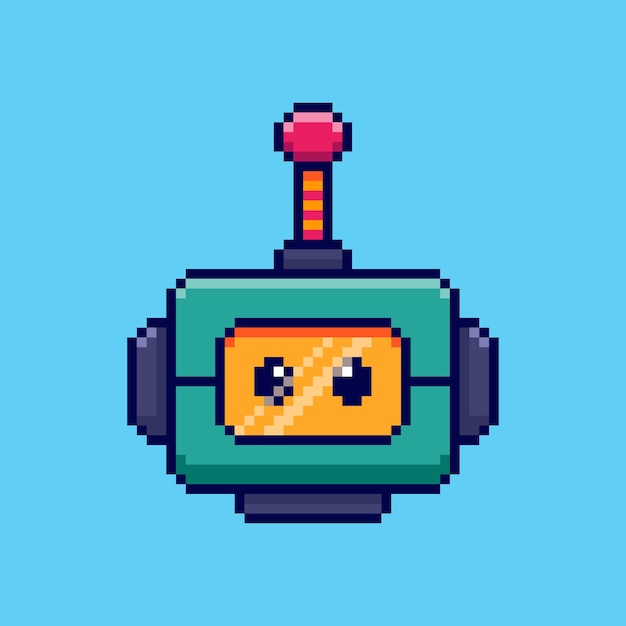 Pixel art Robot Face game asset design