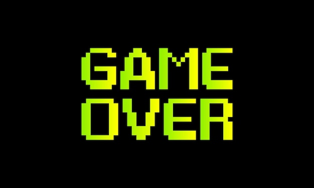 pixel game over, 8-bit pixel game over  vector illustration