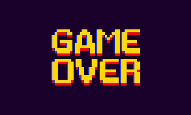 pixel game over 8bit pixel game over vector