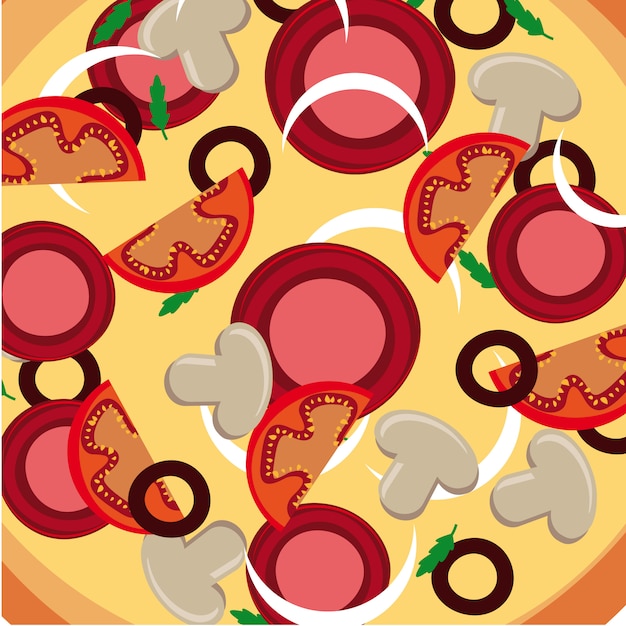 pizza skin over dish background vector illustration 