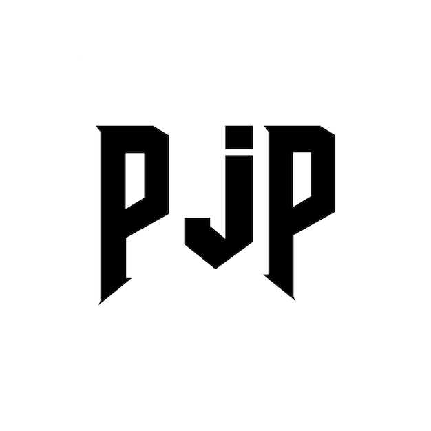 PJP letter logo design for technology company PJP logo design black and white color combination PJP logo PJP vector PJP design PJP icon PJP alphabet PJP typography logo design