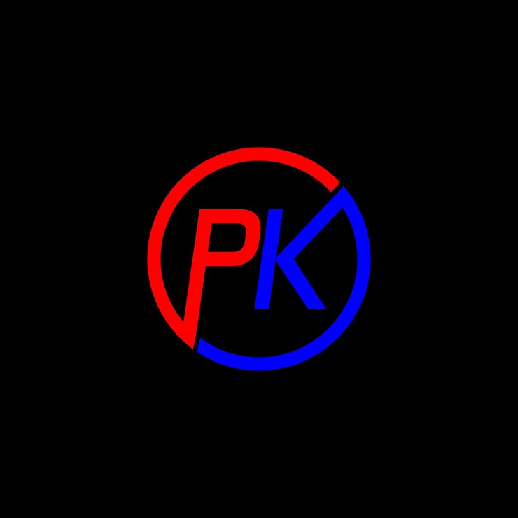 Vector pk kp abstract letters logo monogram