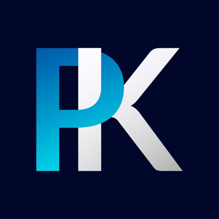 Vector pk letter colorful logo in the circle vector logo illustration