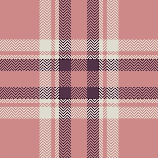 Plaid check pattern in pink Seamless fabric texture Tartan textile print