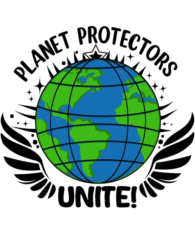Vector planet protectors unite