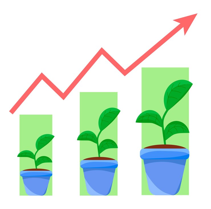 Vector plant energy growth schedule.measurement chart, environment, social,governance,icons, esg. eco-frien