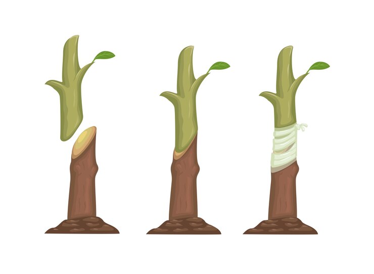Vector plant grafting method process information illustration vector