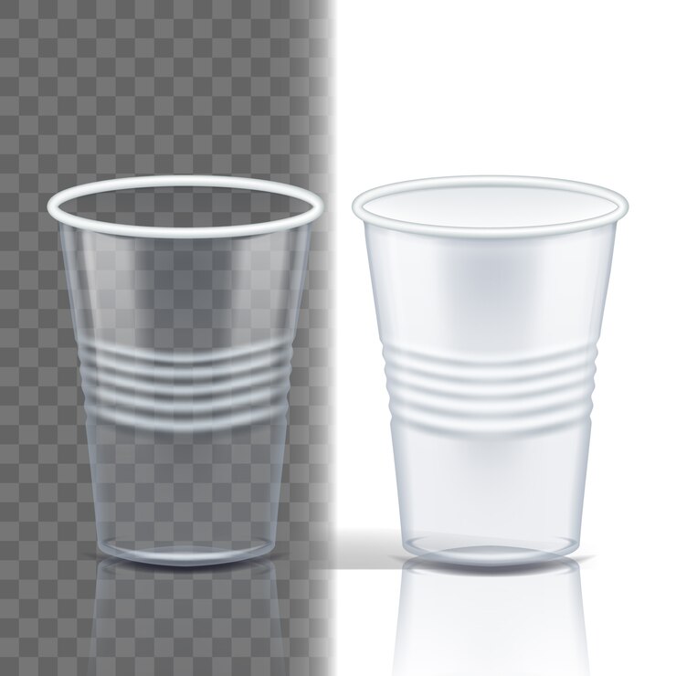 Vector plastic cup transparent
