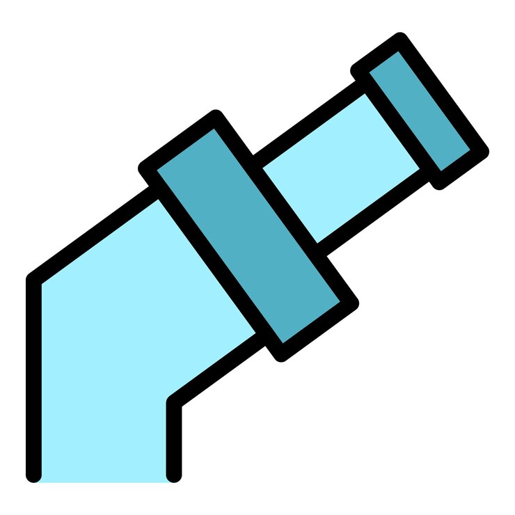 Vector plastic pipe icon outline plastic pipe vector icon color flat isolated