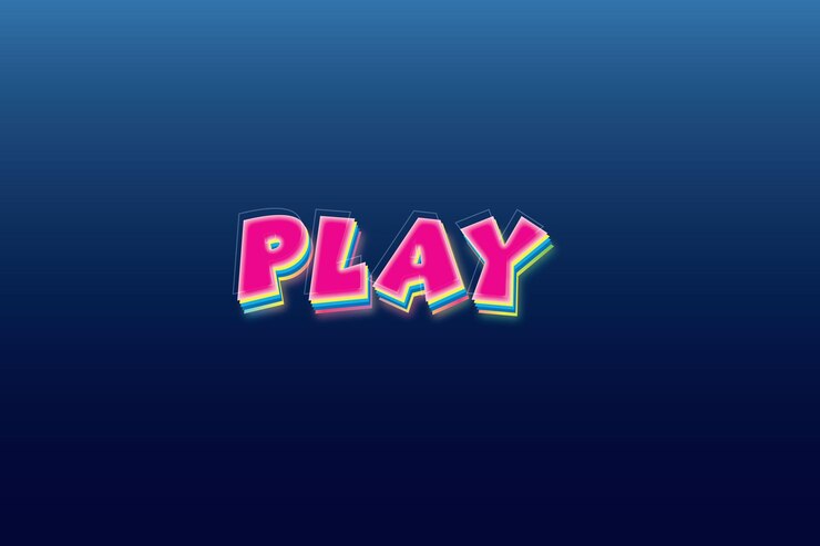 Vector play 3d text effect template
