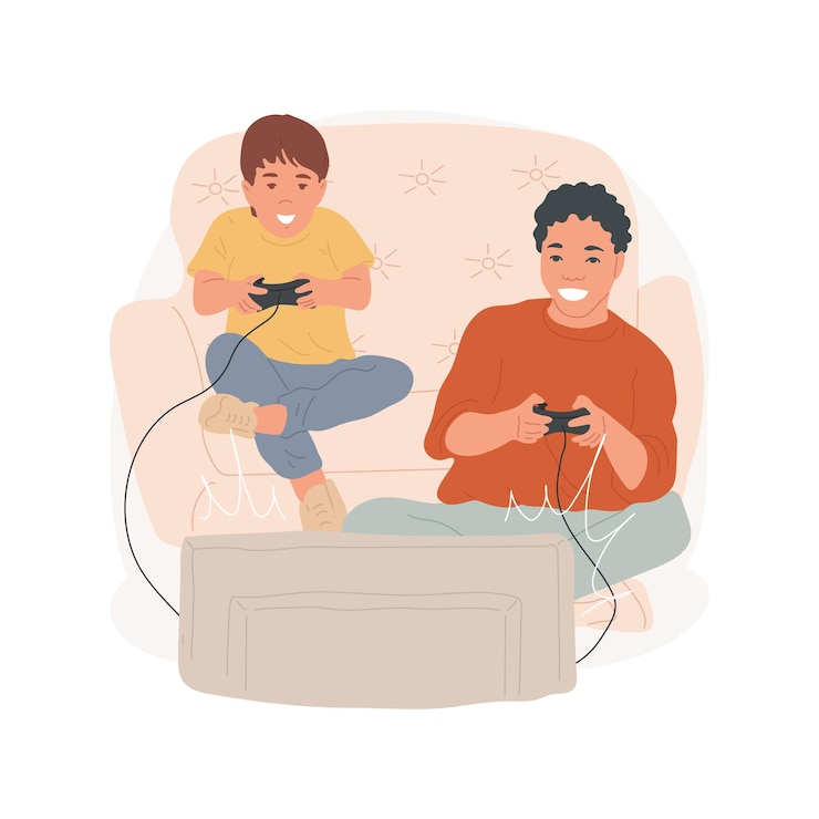 Vector play console games isolated cartoon vector illustration