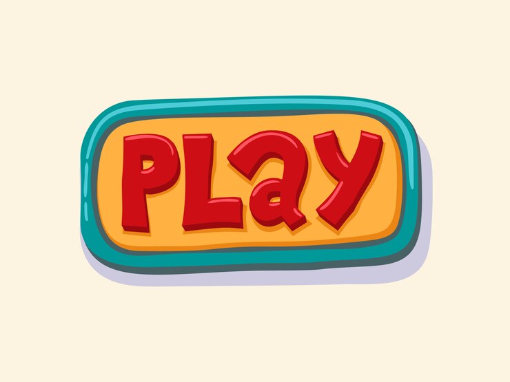 Vector play. hand drawn web button. vector illustration