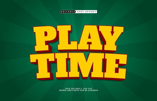 play time editable text effect with a fun and happy text style