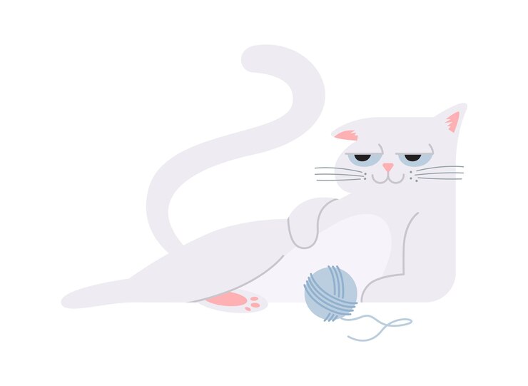Vector playful cat cute domestic animal vector illustration
