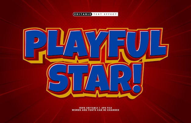 playful star editable text effect with a smart and kids text style