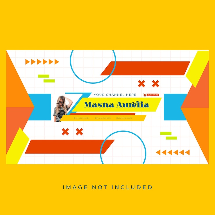 Vector playful youtube cover design template