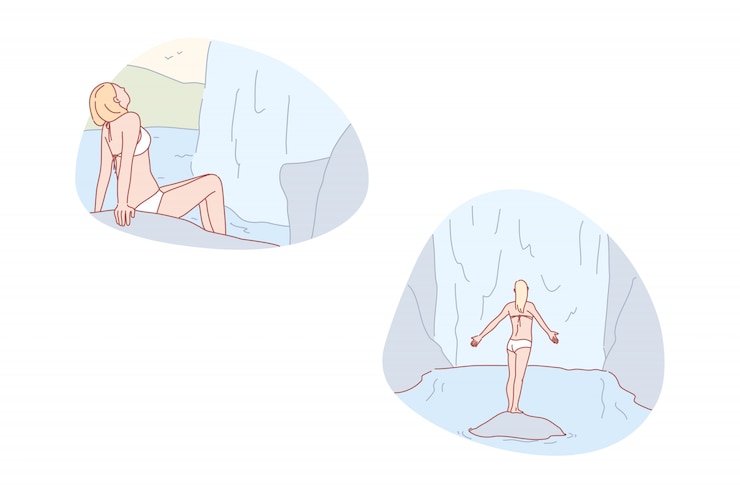 Vector pleasure, alone, rest, nature, wild, illustration