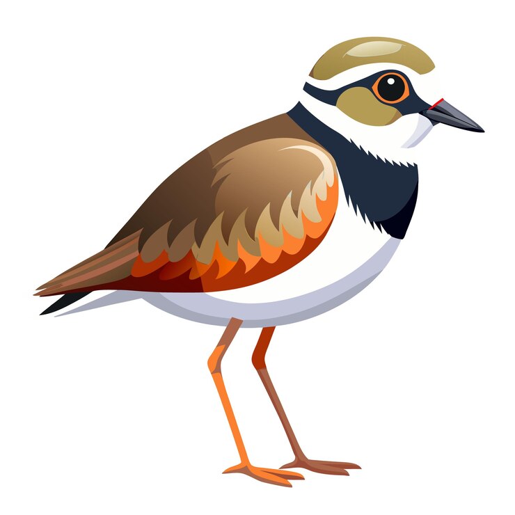 Vector plover bird color vector