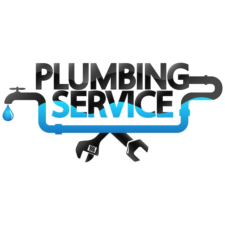Vector plumbing repair and service symbol for business