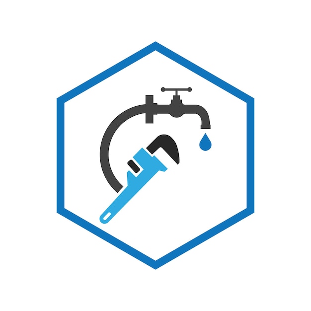 plumbing service icon logo creative vector illustrattion