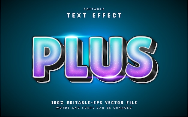 Plus text effect with gradient