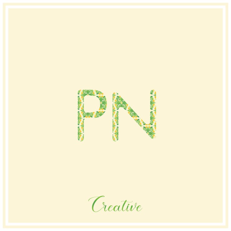 Vector pn natural green logo latter logo design vector illustration creative logo minimal logo monogram