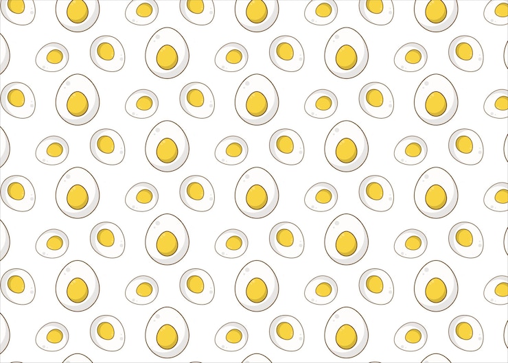 Vector poached egg pattern on white background