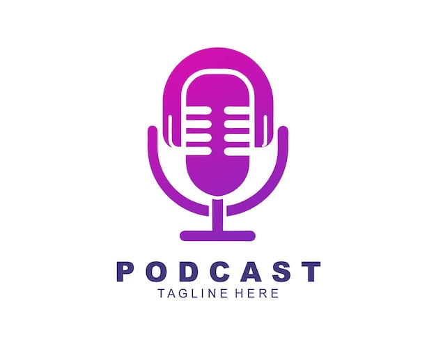 Podcast tech logo creative podcast vector