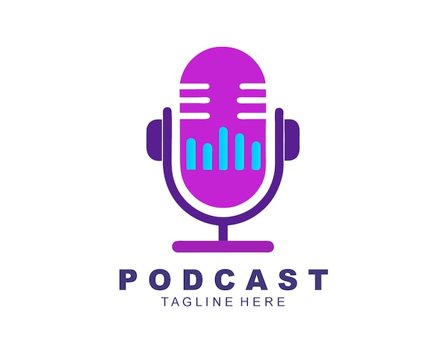 Podcast tech logo creative podcast vector
