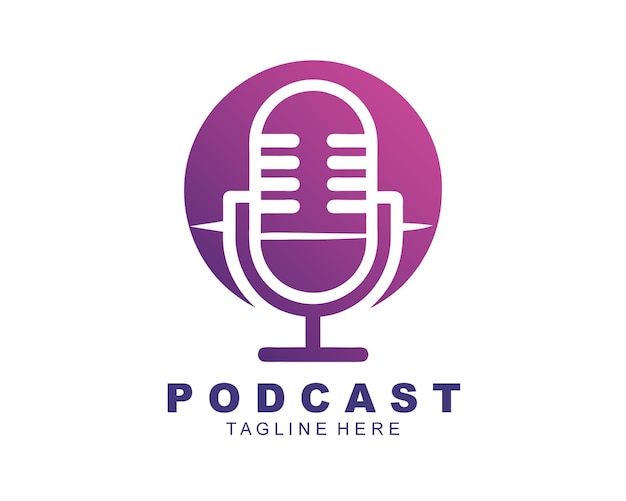 Podcast tech logo creative podcast vector