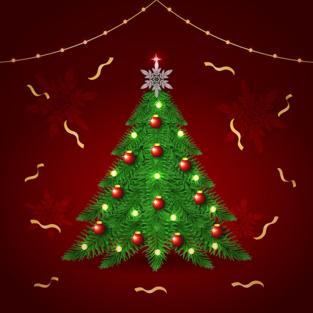 pohon Natal dengan bintang di atasnya