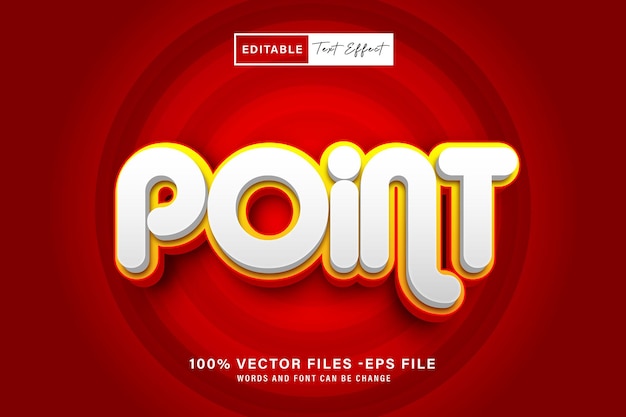 point red 3d editable vector text effect style