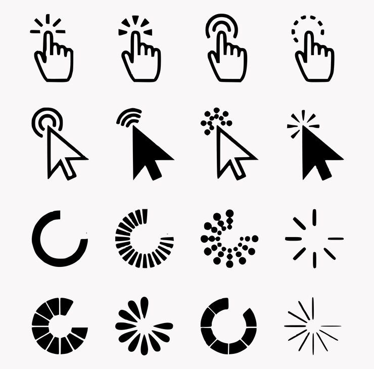 Vector pointer click icon vector