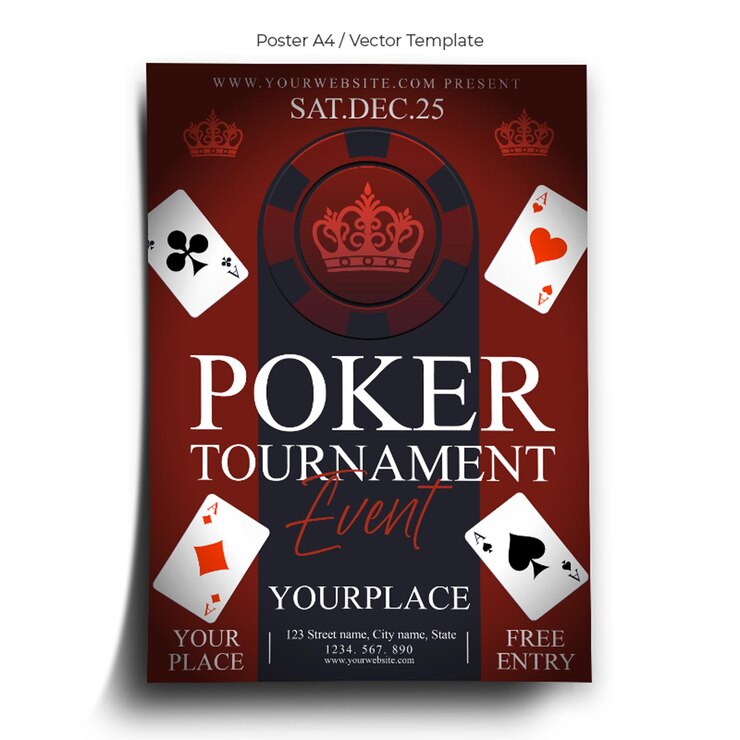 Vector poker tournament online poster template