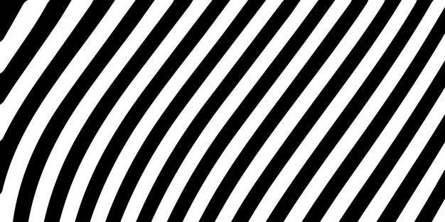 Pola Garis Lengkung Hitam Putih Abstrak