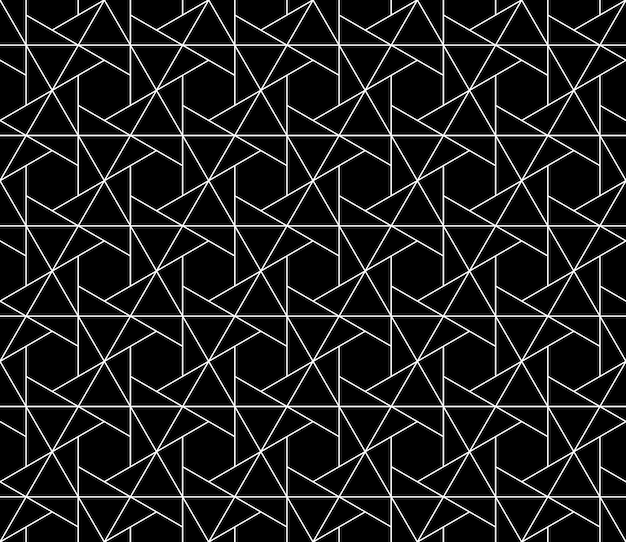 Pola geometris mulus berkualitas tinggi universal dengan berat goresan yang bisa diedit, clipping mask. Latar belakang vektor hitam putih abstrak dalam gaya klasik