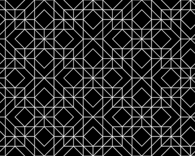 Pola geometris tanpa batas. Latar belakang klasik abstrak vektor dalam warna hitam dan putih
