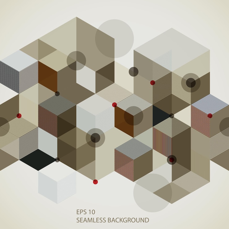 Vector pola mulus gaya modern dengan elemen horizontal, latar belakang vektor geometris 3d.