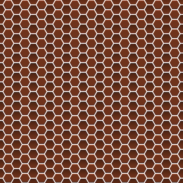 Pola mulus segi enam kecil dalam warna coklat