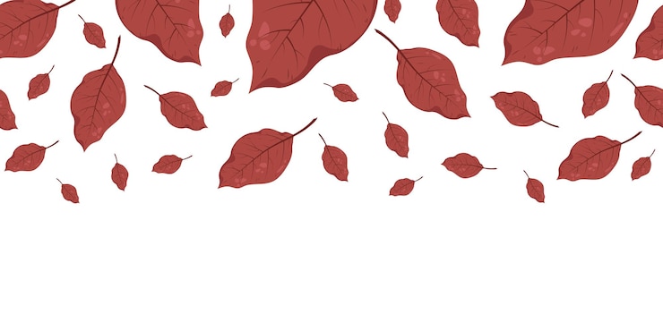 Vector pola spanduk horizontal mulus dengan daun birch merah musim gugur sempurna untuk wallpaper