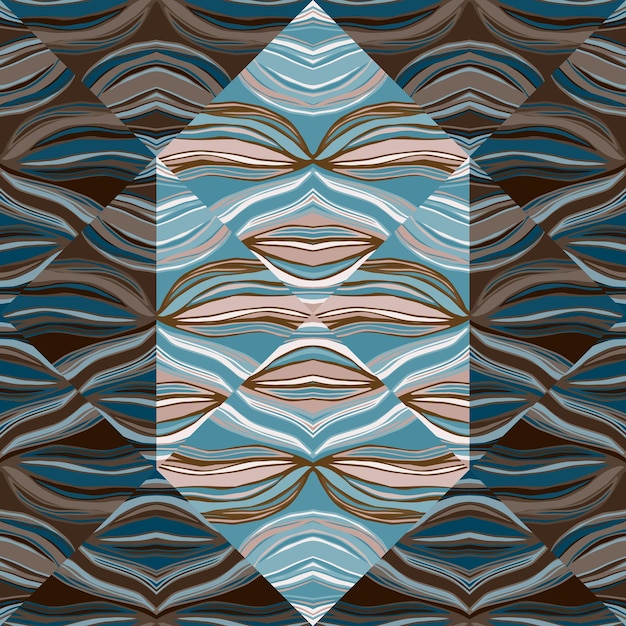 Pola tanpa batas kaleidoskop psychedelic Ornamen mosaik abstrak geometris