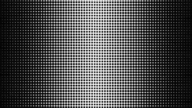 Pola titik halftone hitam putih latar belakang vektor abstrak