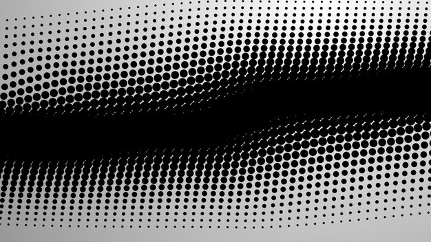 Pola titik halftone hitam putih latar belakang vektor abstrak