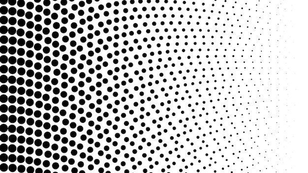 Pola titik halftone hitam putih latar belakang vektor abstrak