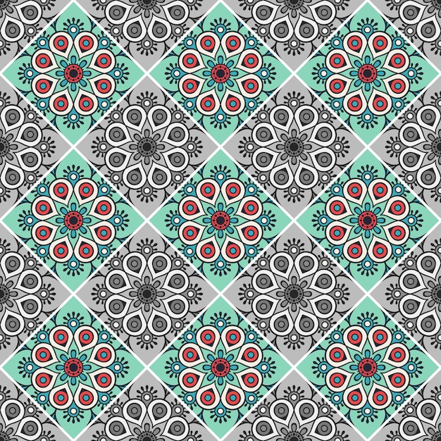 Pola ubin geometris dekoratif