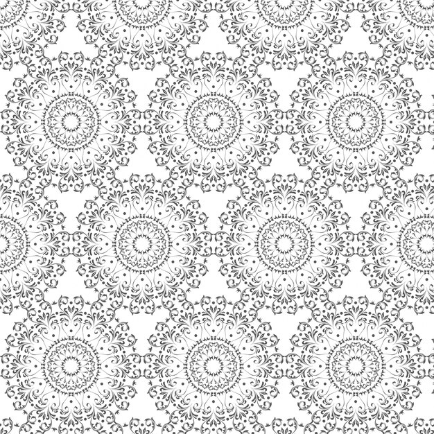 Pola vektor oriental dengan elemen arabesque bundar