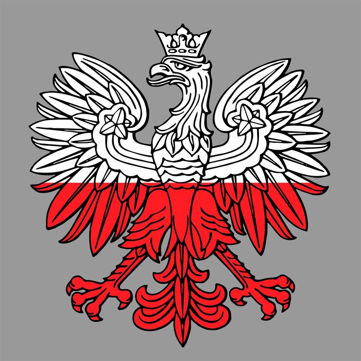 Poland eagle in national white red colors as patriotic background vector national emblem