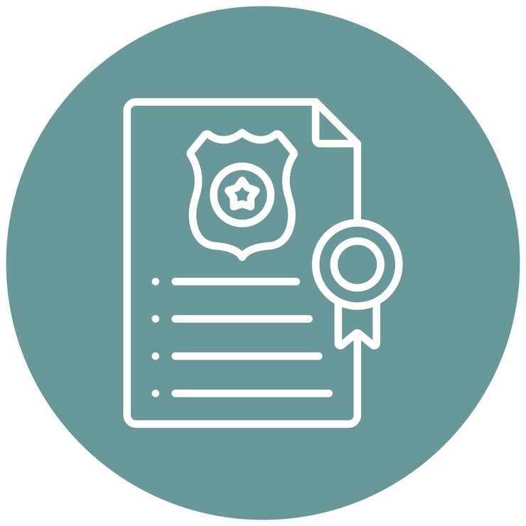 Vector police certificate icon style