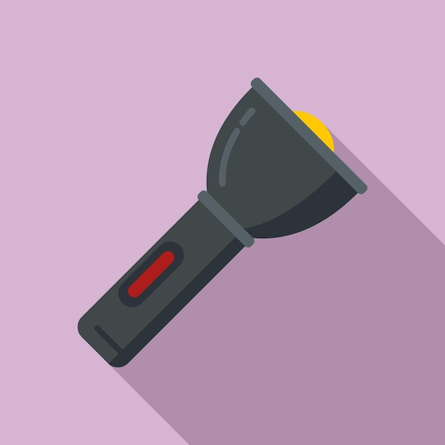 Policeman flashlight icon Flat illustration of policeman flashlight vector icon for web design