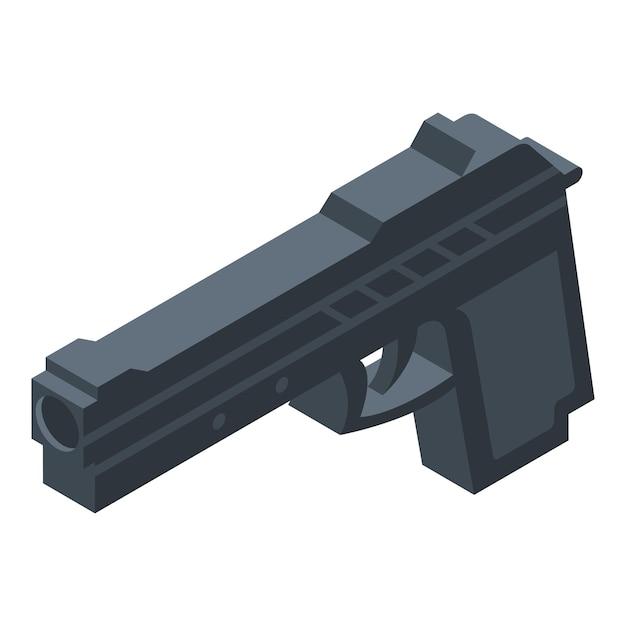 Policeman gun icon Isometric of policeman gun vector icon for web design isolated on white background
